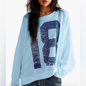 Y2K Crew Neck Graphic Oversized Sweatshirt